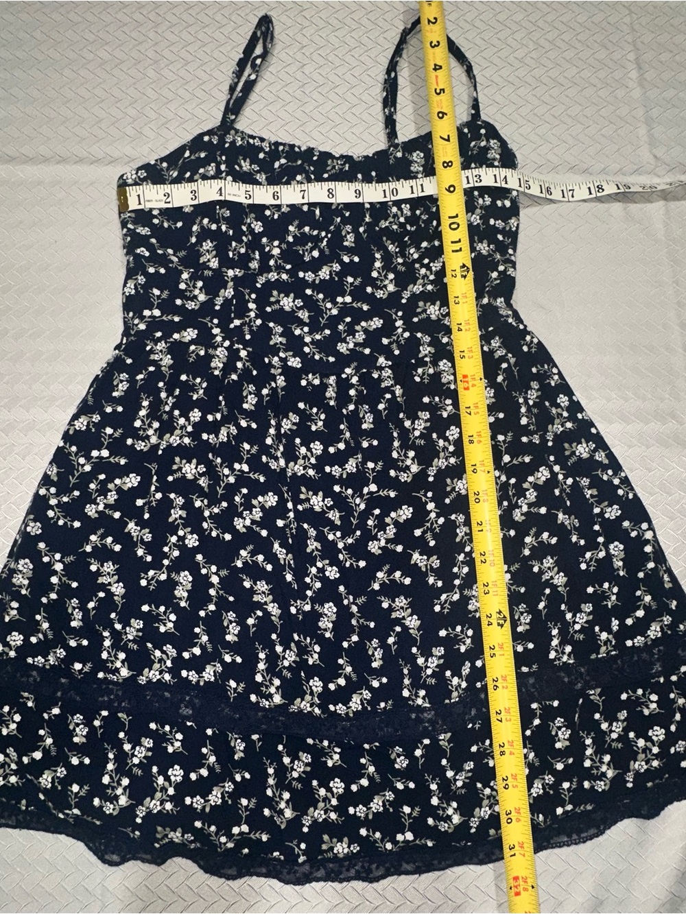 Hollister Navy Dress with White Floral Print